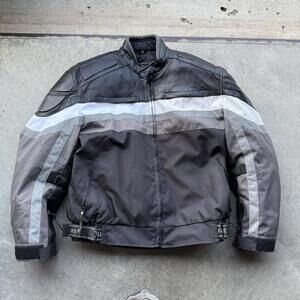 Xelement men’s 2XL Padded Motorcycle Riding Jacket Black and grey